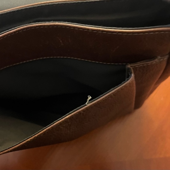 Fossil Leather Messenger Bag Crossbody Bag Purse Dark Brown - Picture 10 of 10